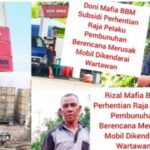 Kemudian, Rizal, Doni CS merusak mobil dikendarai wartawan yang tengah perjalanan balik ke kota Pekanbaru tersebut.