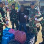 SATGAS PAMTAS YONARMED 11 KOSTRAD GAGALKAN PENYELUNDUPAN RATUSAN KALENG DAN BOTOL MINUMAN KERAS DI PERBATASAN NUNUKAN